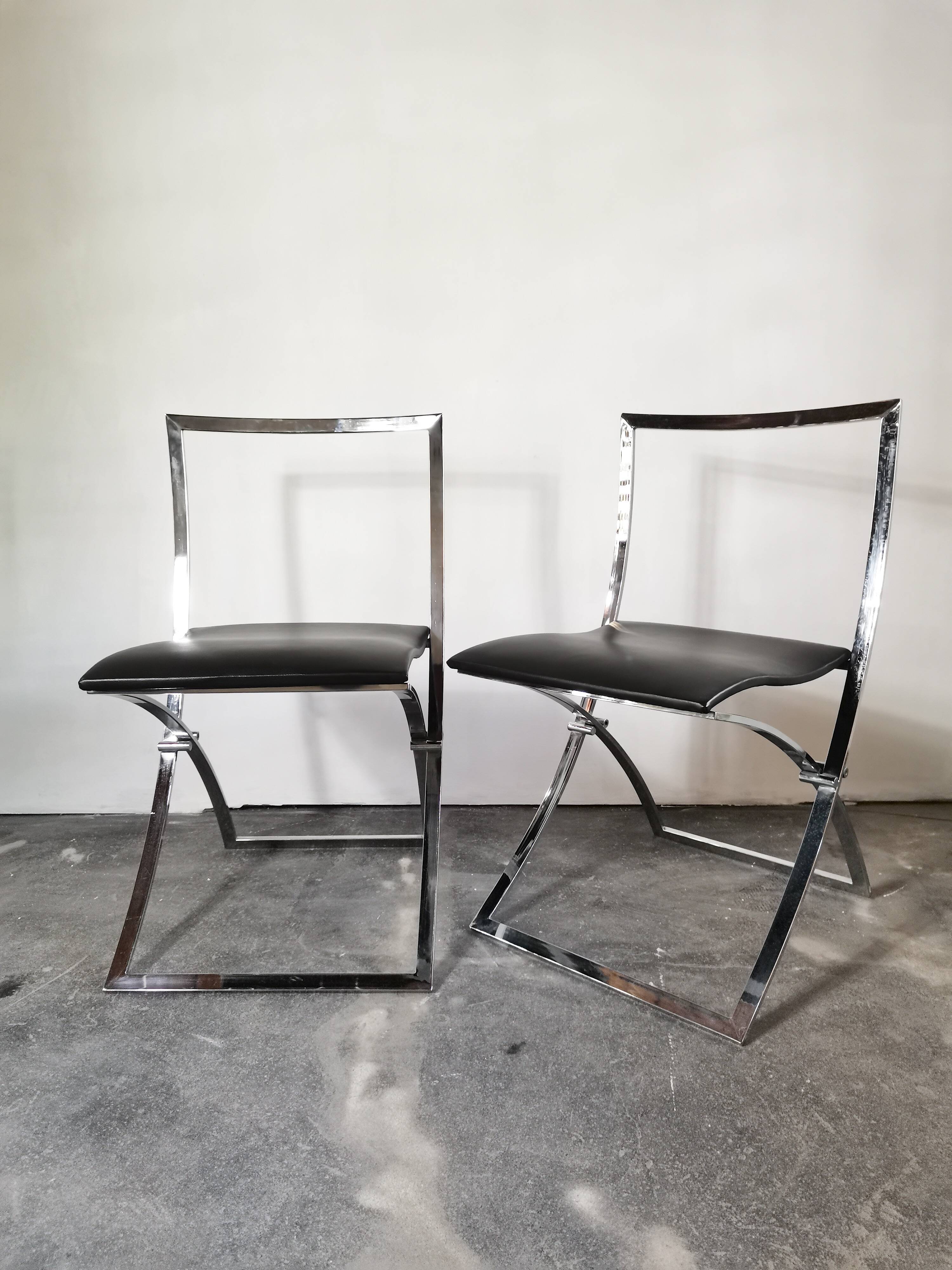 Marcello Cuneo, Model “Luisa”, 1970s Set of 2 Dining Chairs
