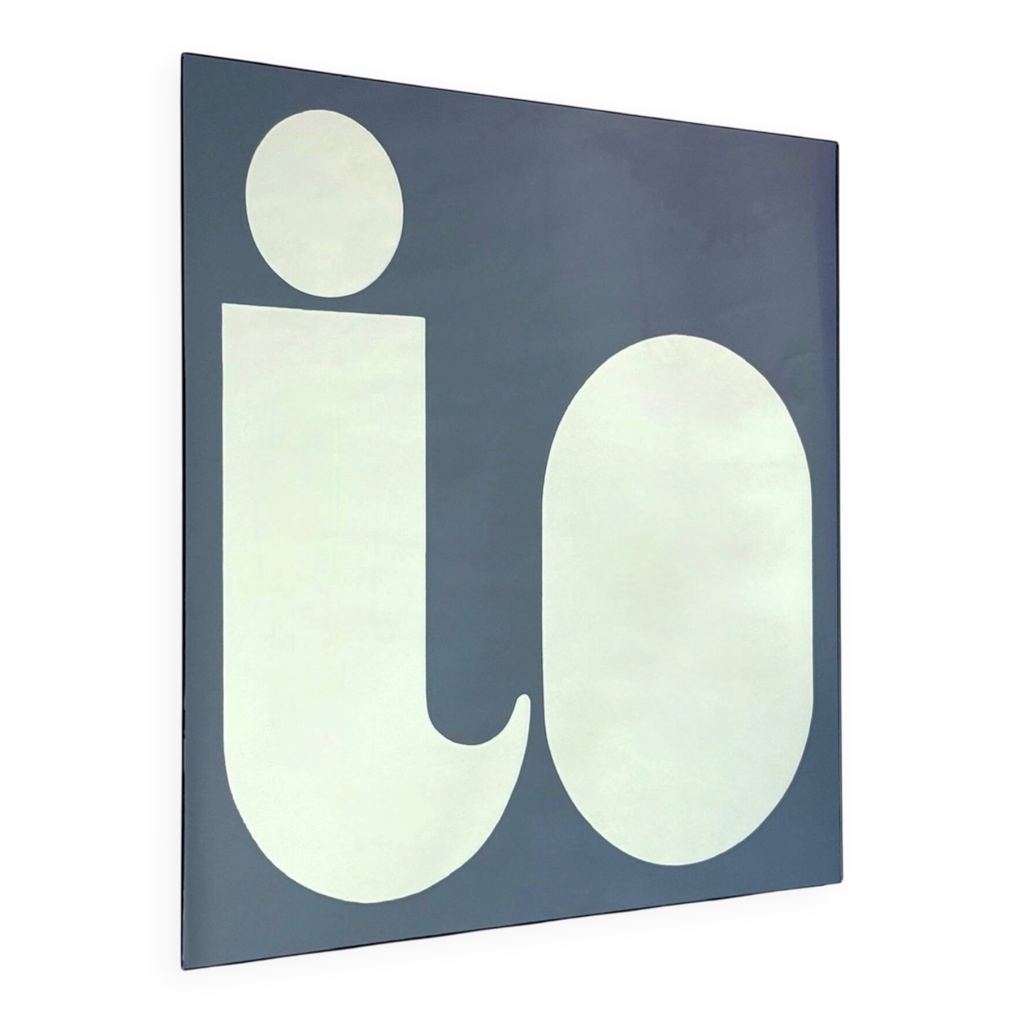 IO typographic mirror by Giuseppe Raimondi, 1970s