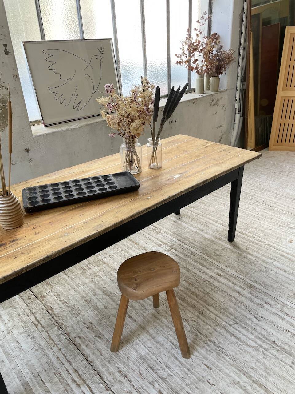 2m pine and oak farmhouse table