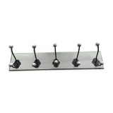 Vintage coat hook with 5 hooks in weathered effect wood