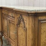SOUBRIER Chippendale sideboard in oak, elm burl and marble