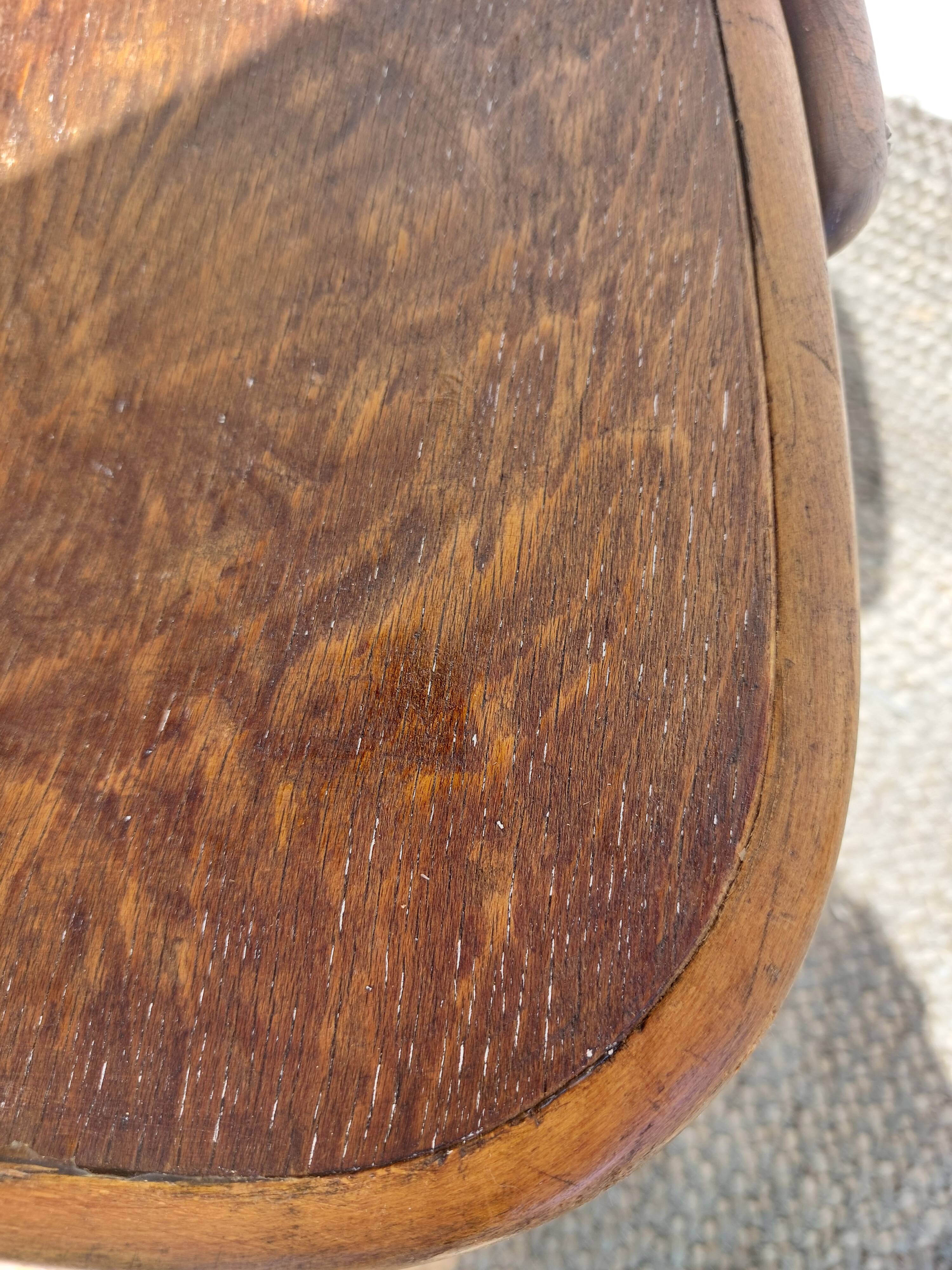 set of 3 curved wooden bistro chairs with patterns