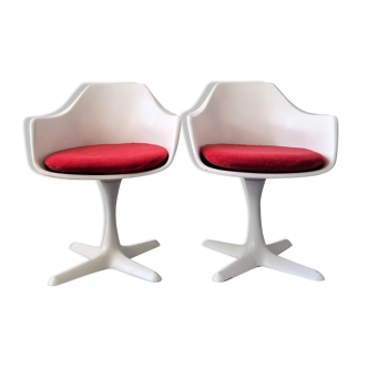 Set of 2 'Tulip' swivel armchairs by Maurice Burke for Arkana, England 1960's