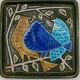 Enamelled plaque the 3 birds by Lisa Larson - Gustavsberg