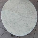 Carrara marble and chrome dining table, vintage Italy, 70s style