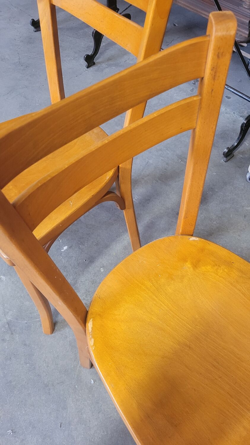 Series of 4 bistro chairs signed Baumann 1950 vintage