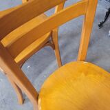 Series of 4 bistro chairs signed Baumann 1950 vintage