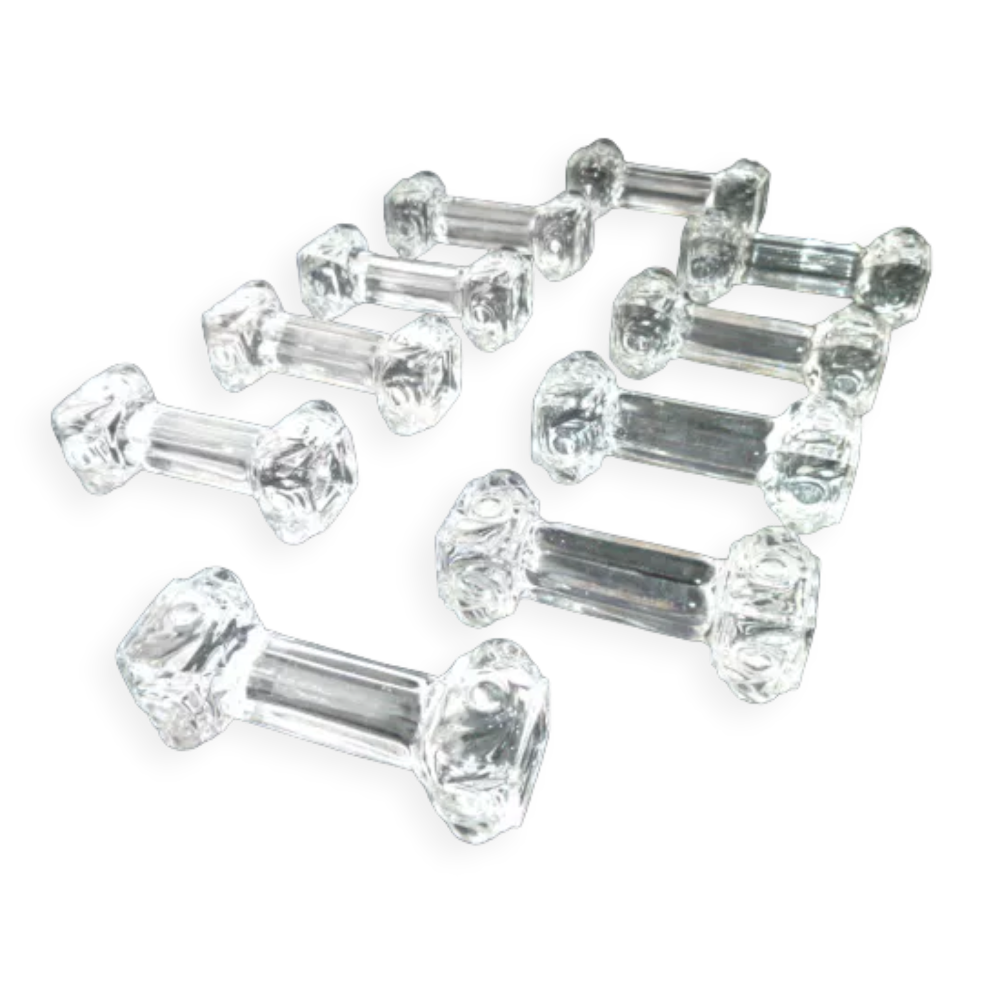 Set of 10 crystal knife holders Column shape identical to Baccarat