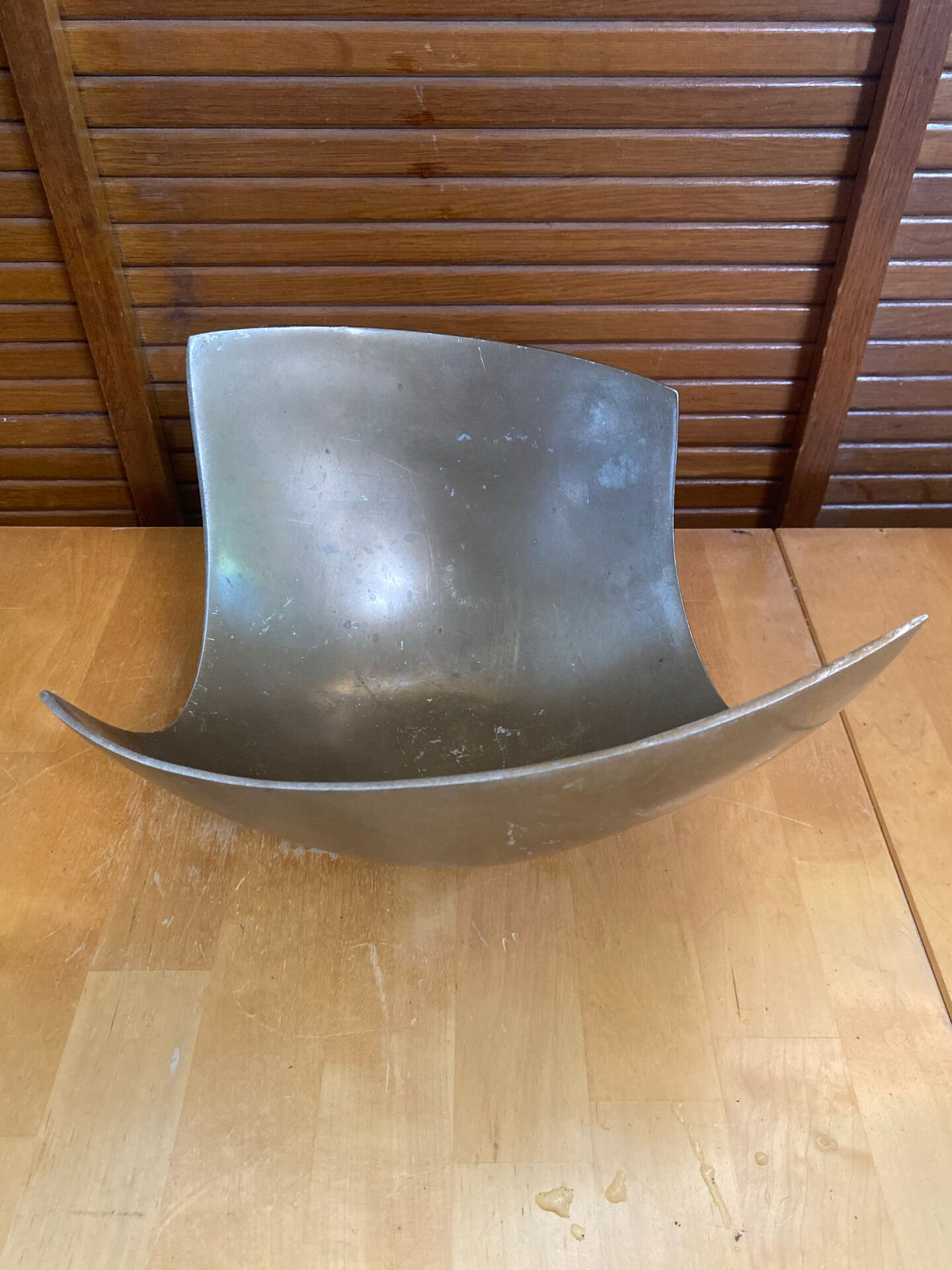 Service bowl michael lax design polished aluminium 1980s vintage cut