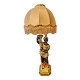 Wooden venetian nubian table lamp
