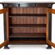 Antique low display cabinet with two glass doors,