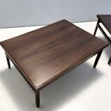 Rectangular Ebonized Walnut and Glass Coffee Table, Italy