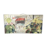Toile gouache paysage 1m