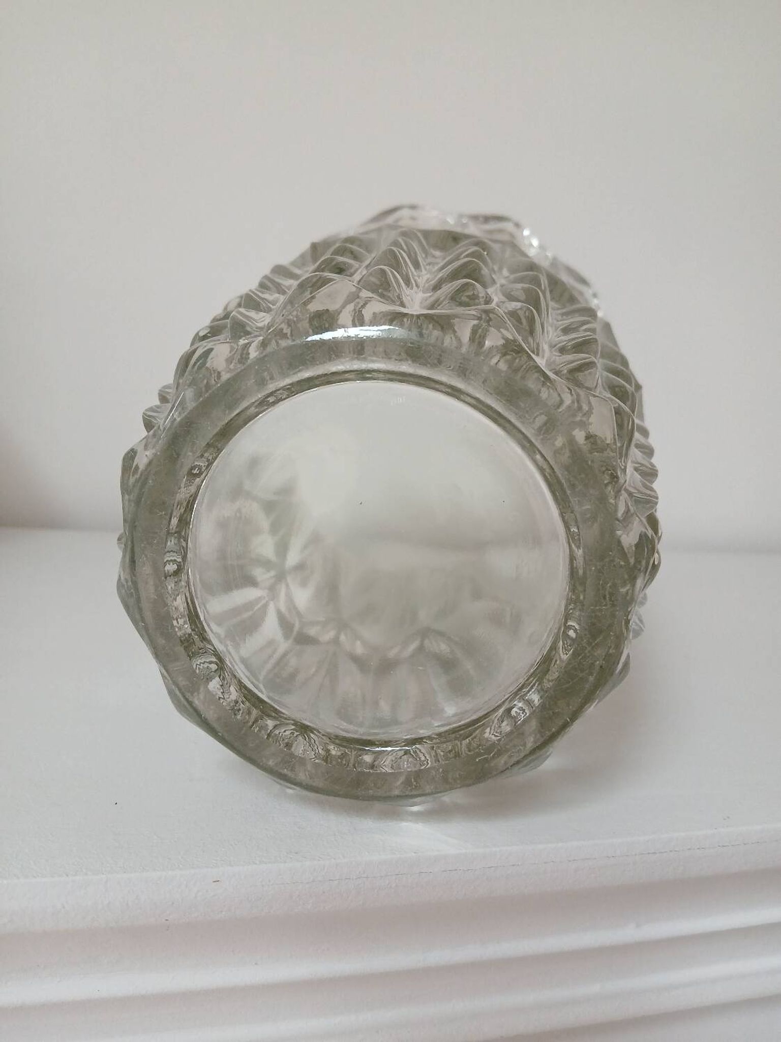 Vase en verre, motif "épis de blé"