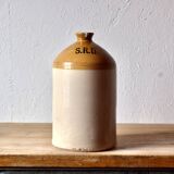 Ancienne jarre à rhum britannique en grès vernissé SRD - Normandie - années 40.
