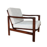 Light grey armchair by Zenon Bączyk for Swarzędzkie Furniture Factory, 1960s