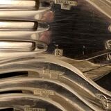 Housewife 38 pieces Christofle model Ribbons, silver metal, twentieth century