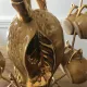 Liqueur service in walnut faience by the Louis Roque house.