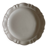 Plat centre de table Moustiers blanc de monastère à godrons numéroté