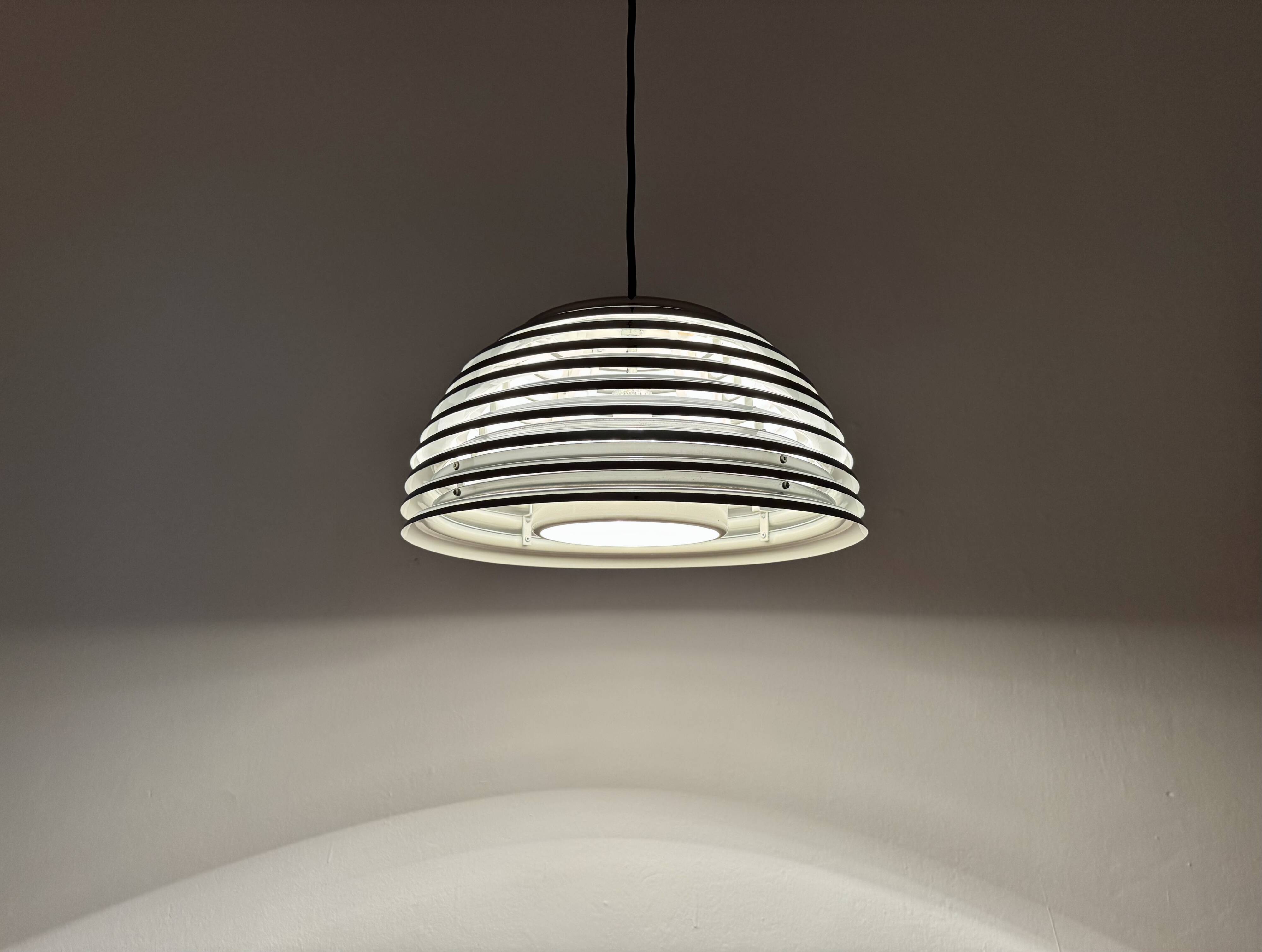 Chromed 1970s Pendant Lamp by Kazuo Motozawa for Staff