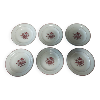 Assiettes creuses série de six Villeroy & Boch modèle Flora