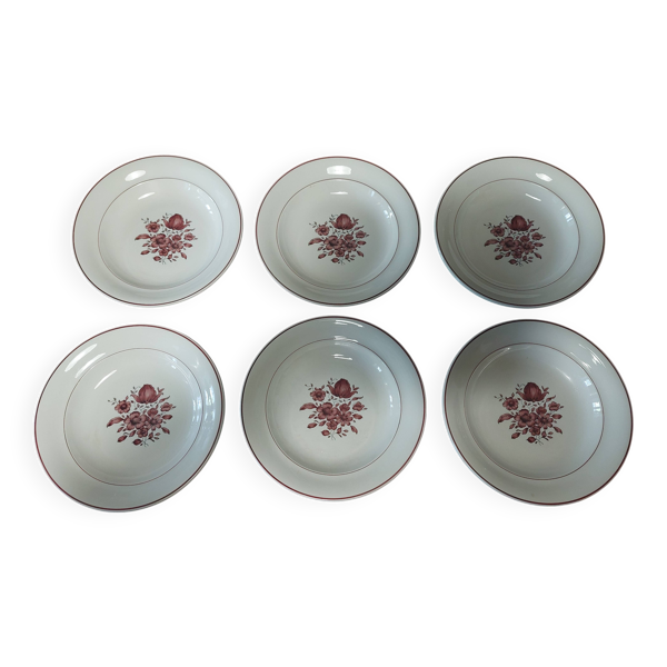 Assiettes creuses série de six Villeroy & Boch modèle Flora