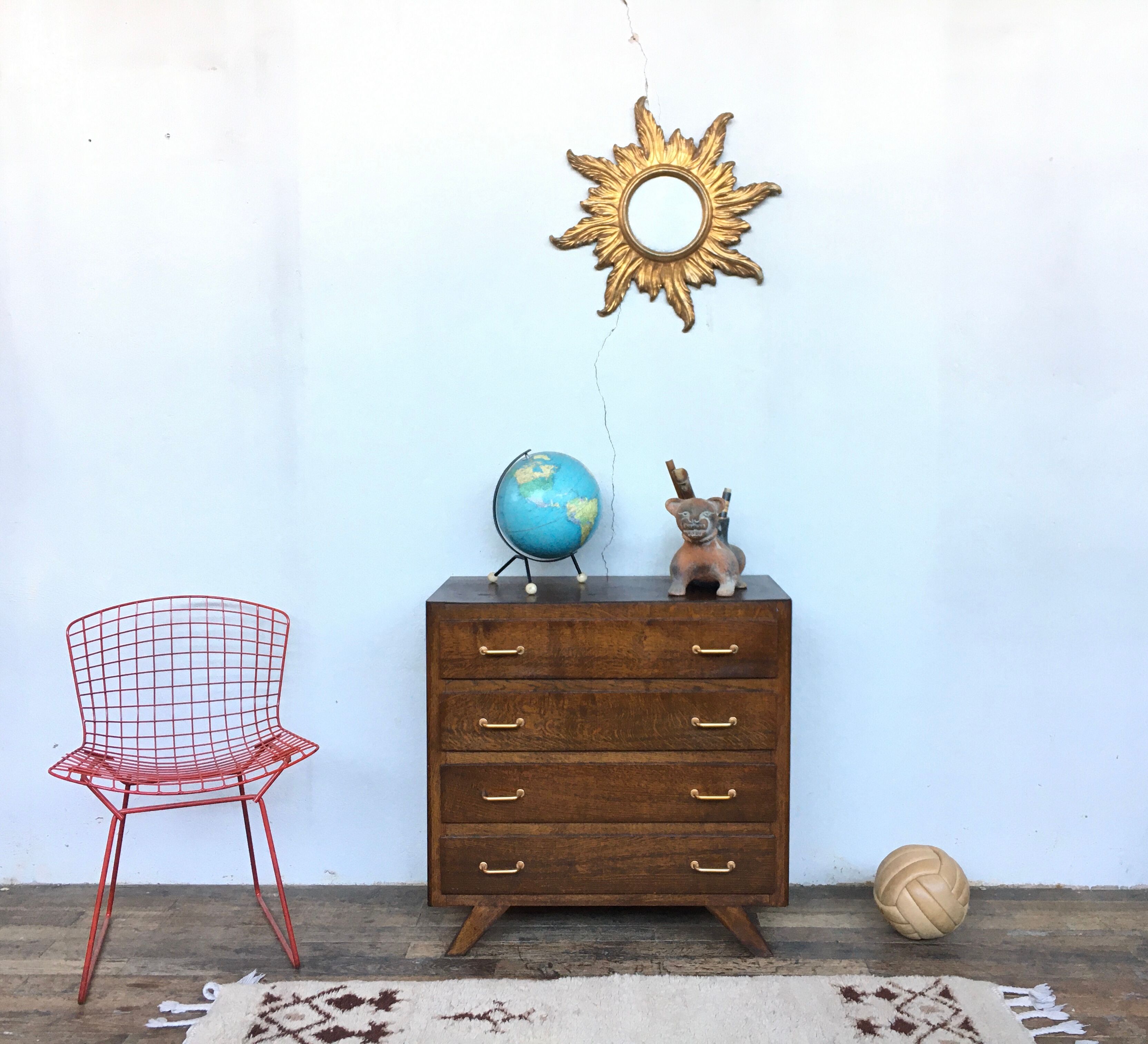 Former Vintage weekly ragsmaker 1950/1960 - retro - 4 drawers - compass feet - oak