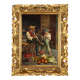 Old painting signed A. Dumini "Preparing for the Market" 19th century