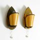 Two enchanting original Mid Century Modern brass wall lamps