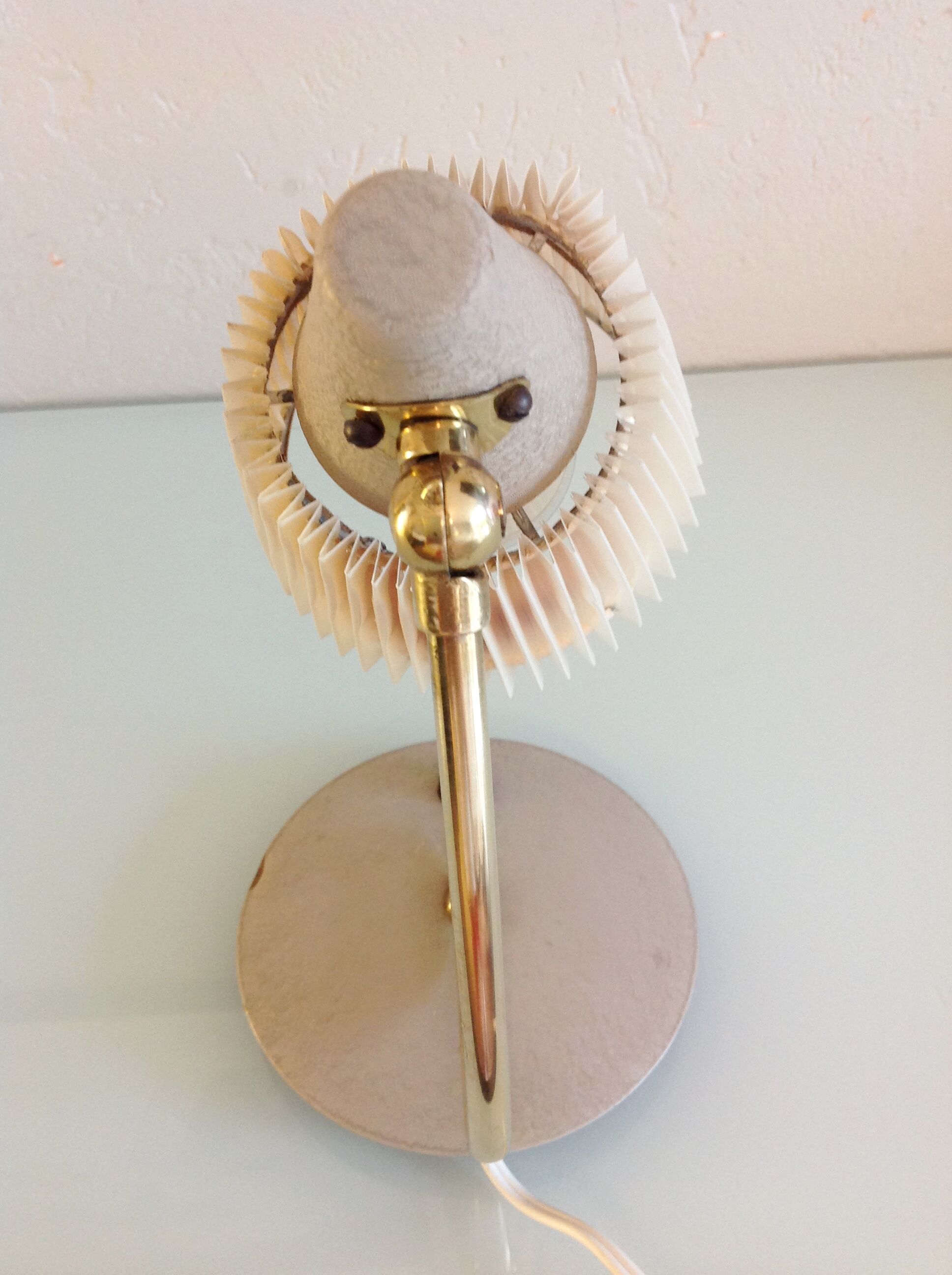 Bedside lamp with pleated day blinds, vintage 60