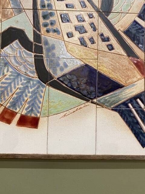 Wall panel, modernist ceramic signed Sinclair (from Hendrickx), 1950/60