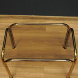 Table basse en verre fumé et chrome
