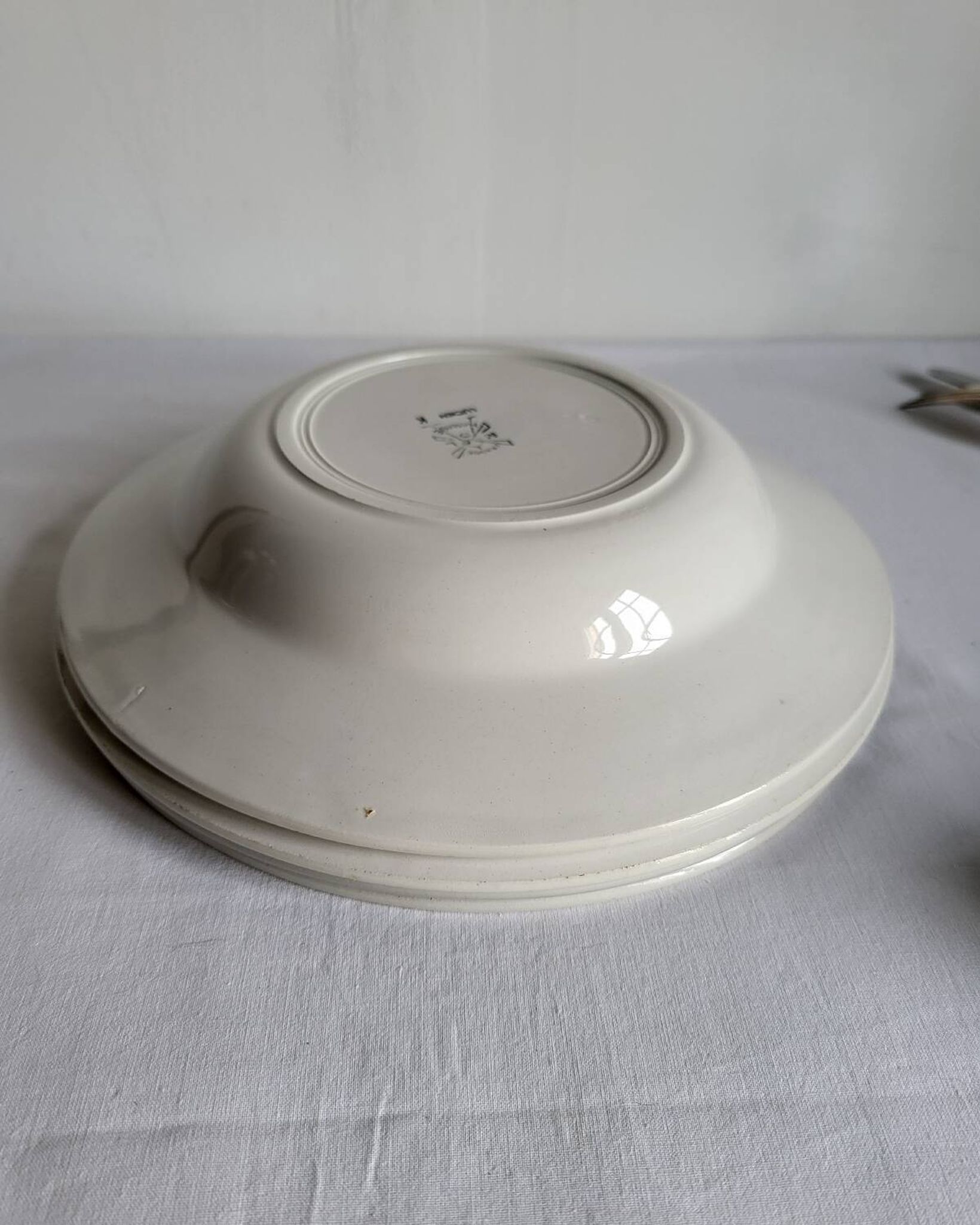4 Deep Plates in earthenware Moulin des Loups & Hamage model Lucien