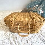 Vintage rattan suitcase