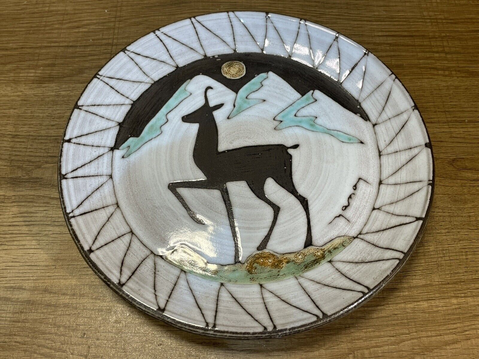 Decorative plate, ceramic XXth, Emile Masson, mountain décor, vintage