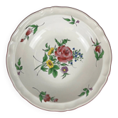 Bowl with rim model Réverbère by KG Lunéville, rose pattern.