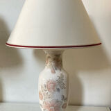 Asian lamps in earthenware from the 1970s/80s with handmade floral decoration.