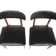 Set of 2 Scandinavian chairs in teak and imitation leather, Denmark, 1960