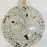 Doria Leuchten pendant lamp, textured Murano glass globe and brass,