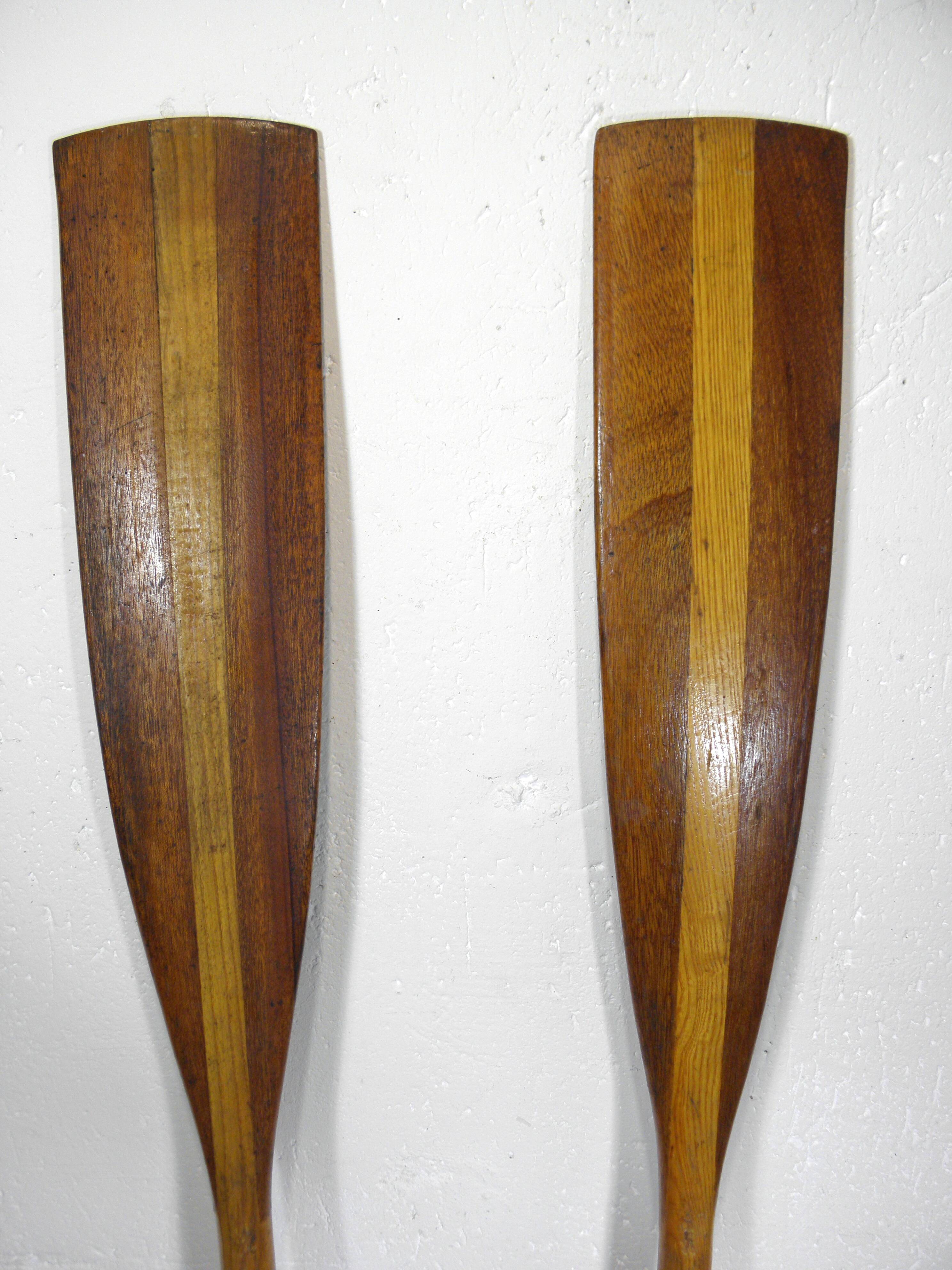 Pair of wooden oars