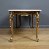 Marble and brass coffee table, Louis XV style – mid 20th century