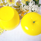 Yellow Ice Cube Apple / Vintage Ice Bucket