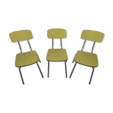 Set of 3 chairs in yellow formica