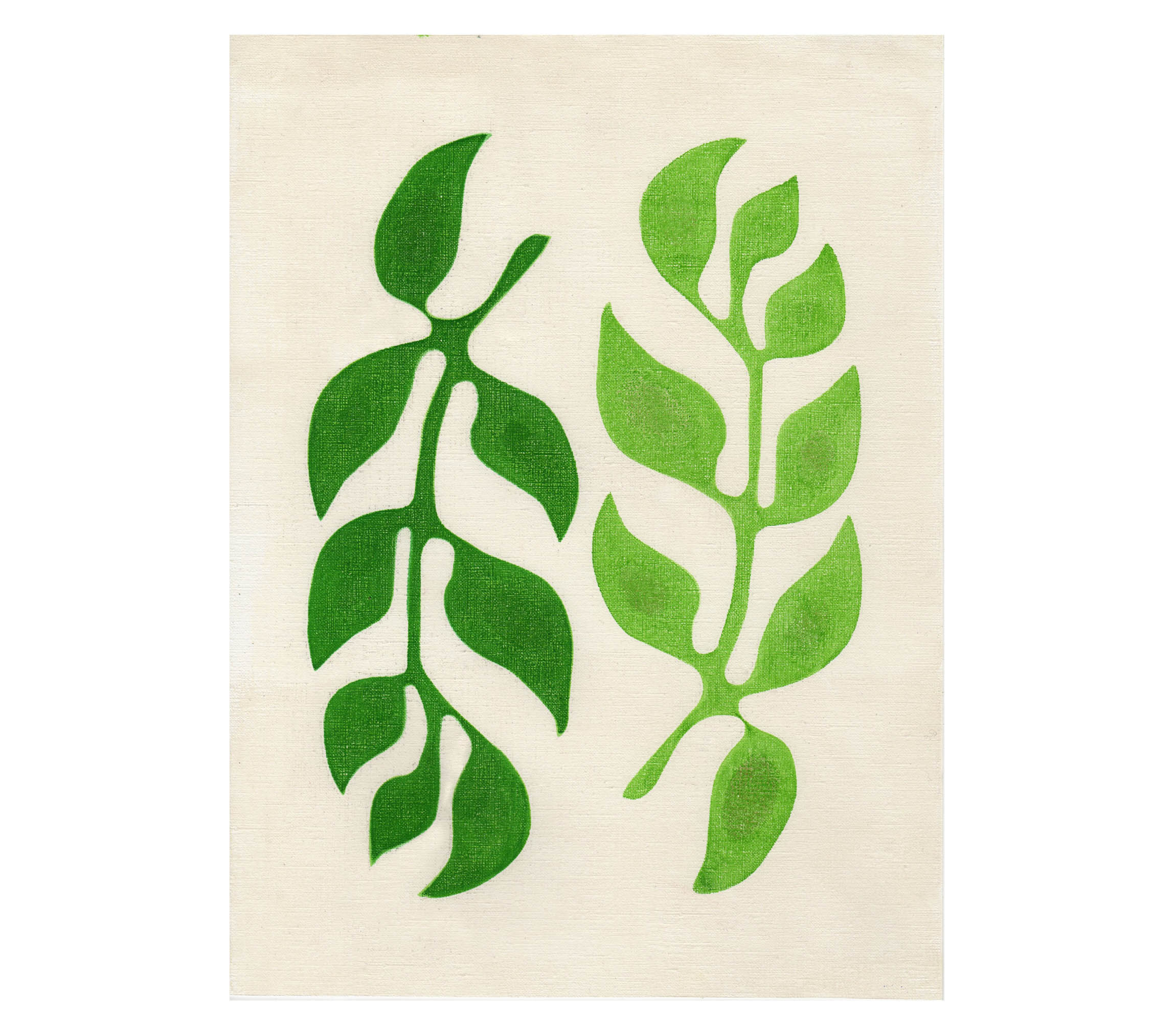 Peinture sur papier - illustration leaf - signée eawy