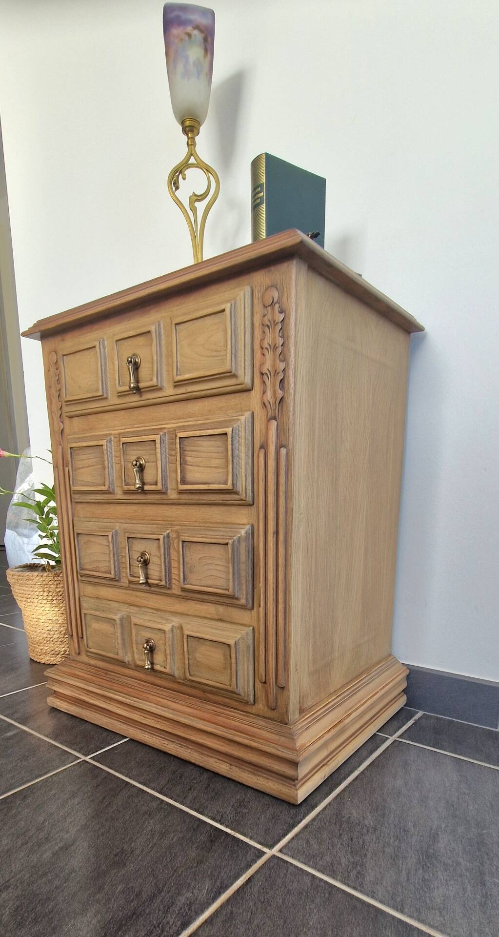 Oak and pine chest of drawers, 1950s.