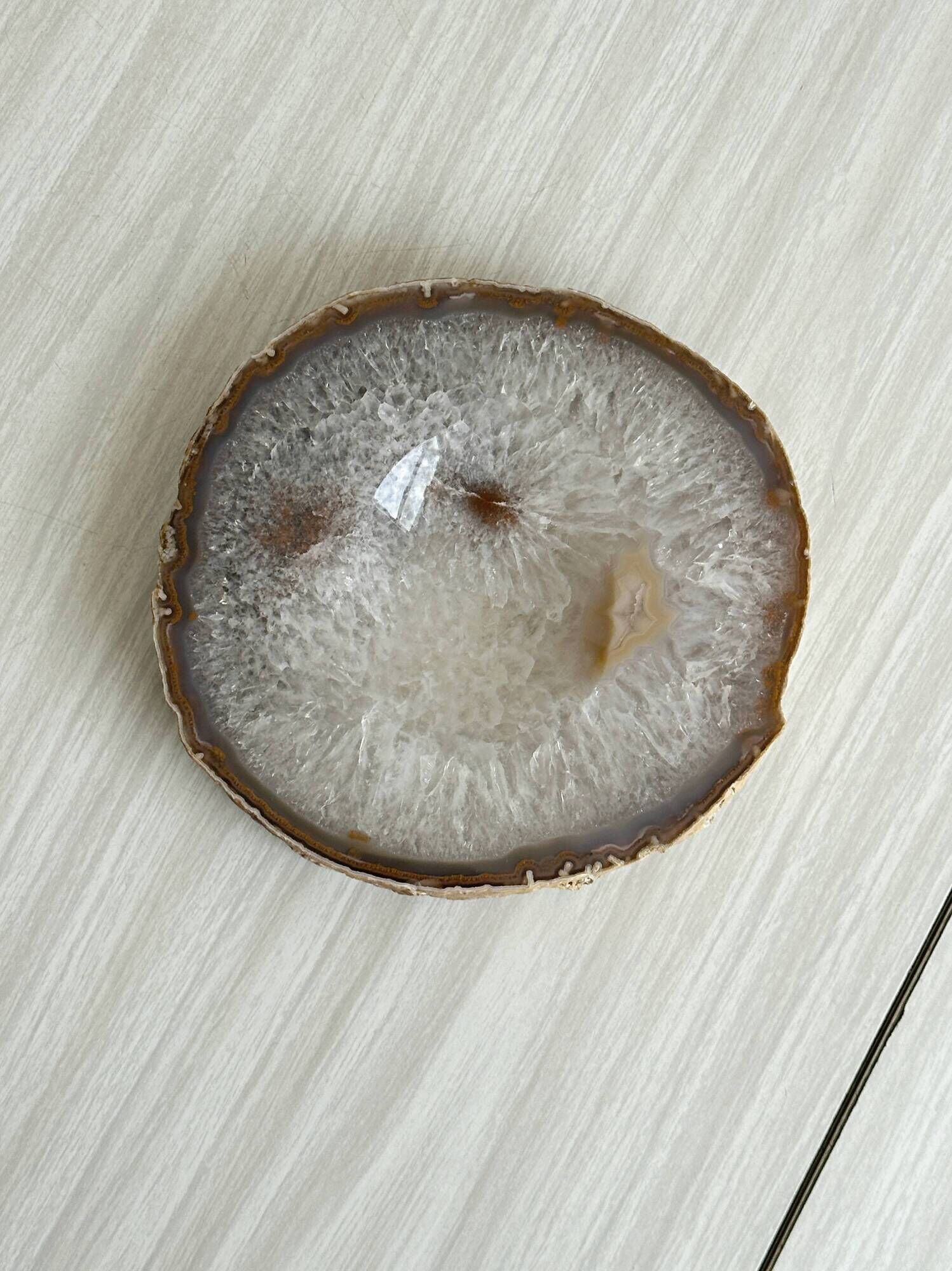Natural agate catchall tray