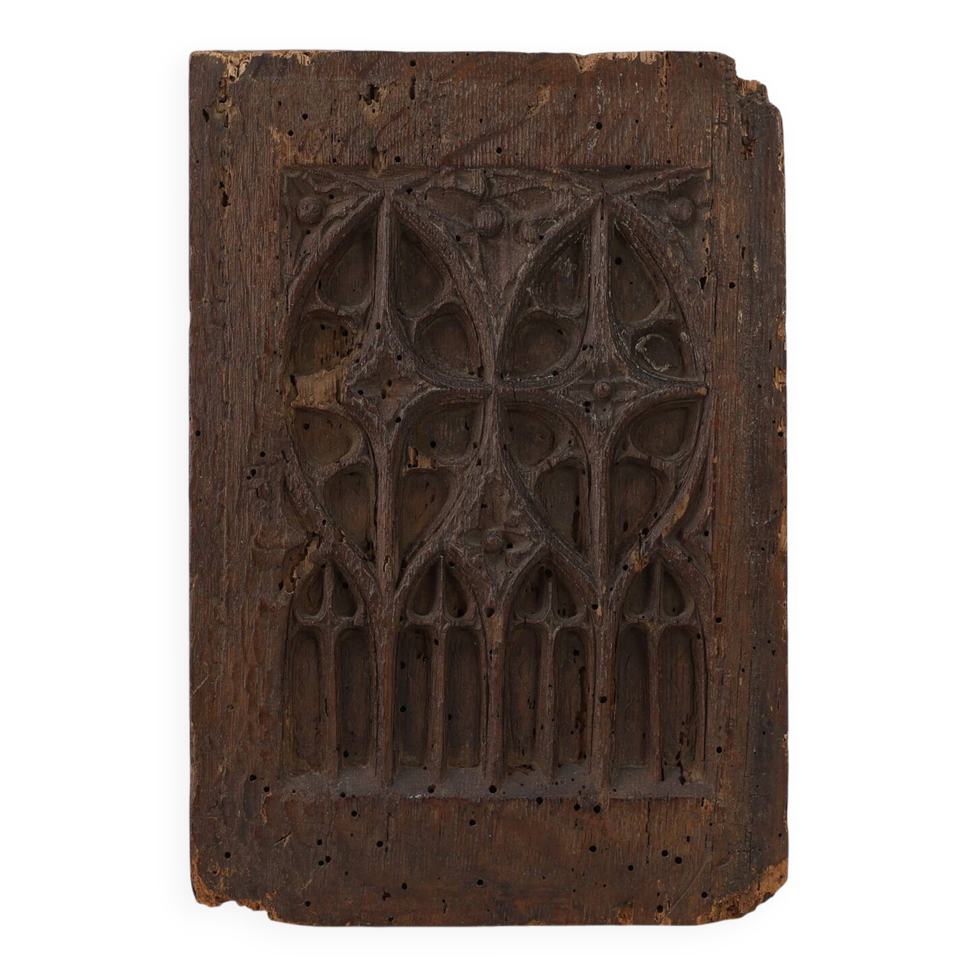 Late Gothic carved oak relief panel, France 15th century