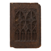 Late Gothic carved oak relief panel, France 15th century