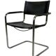 Vintage set of 4 tubular leather chairs style MG5 Grassi
