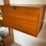 Scandinavian teak wall-mounted secretary from the 1970s